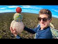 World record bounce stacked ball drop experiment from 45m tower
