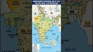 🗺️ Important Places in India Map A must-know geography map for UPSC, MPSC, SSC, Railway, Banking.