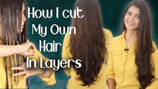 How I Cut My Hair at Home in Layers / Beautiful Long Layered Haircut Tutorial - Ghazal Siddique screenshot 2