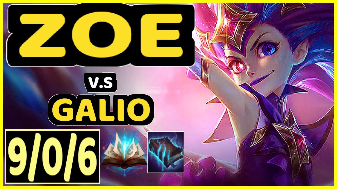 DANCHUNG (ZOE) vs GALIO - 9/0/6 KDA MID CHALLENGER GAMEPLAY - KR