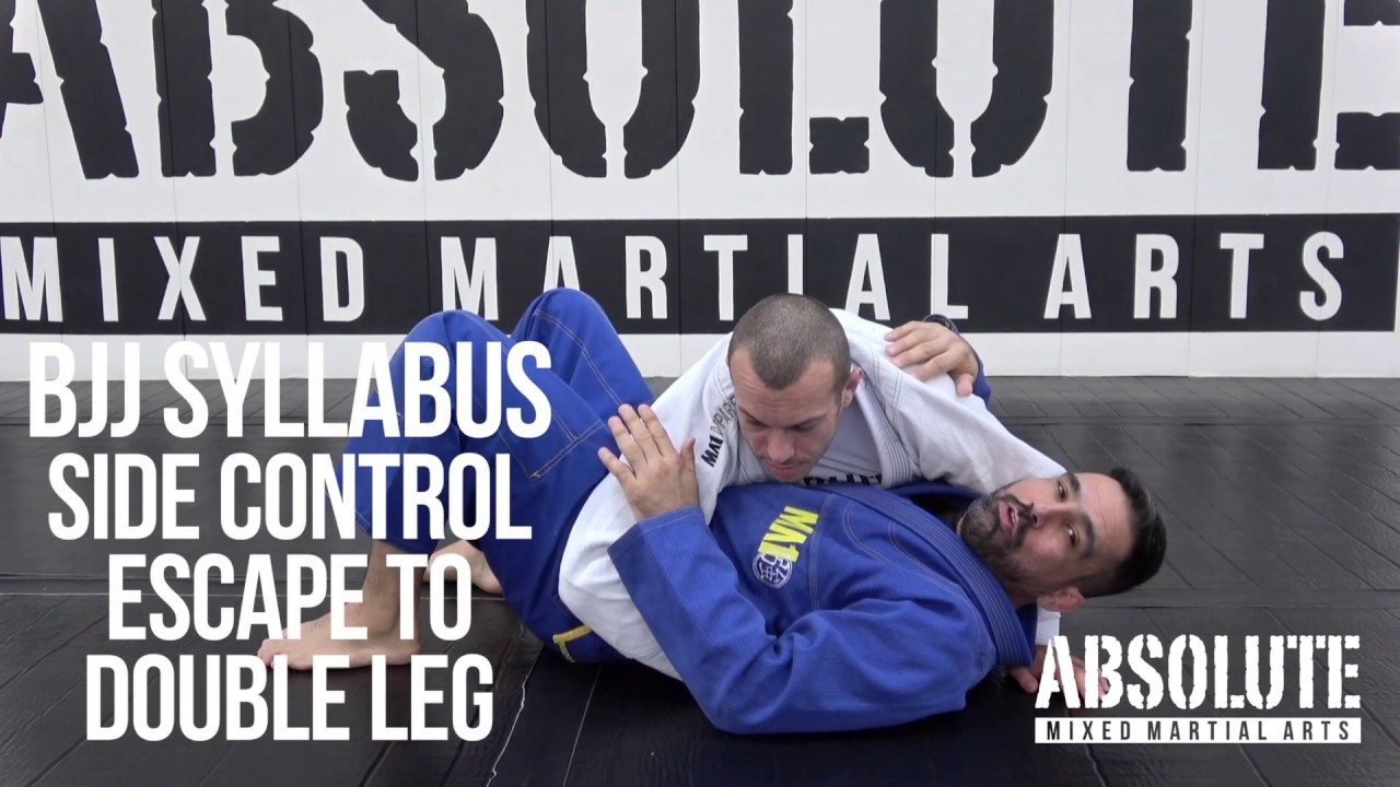 BJJ Intro 4.3 - Side Control Escape to Double Leg Take Down - YouTube