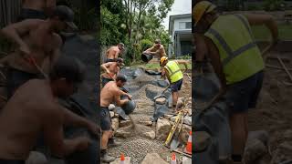 Transforming a Boring Backyard into a Waterfall Oasis! #shorts #art #ai #diy #craft #asmr