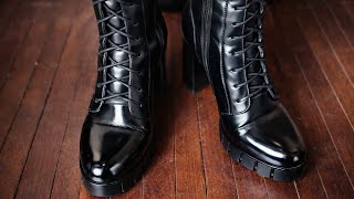 Asmr Shoeshine Boots Deep Mirror Shine