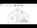 How to draw House / Home step by step in computer using Ms Paint | House Drawing Tutorial.