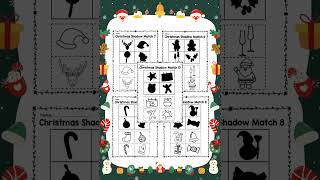 Christmas Shadow Matching Activities Cut and Paste