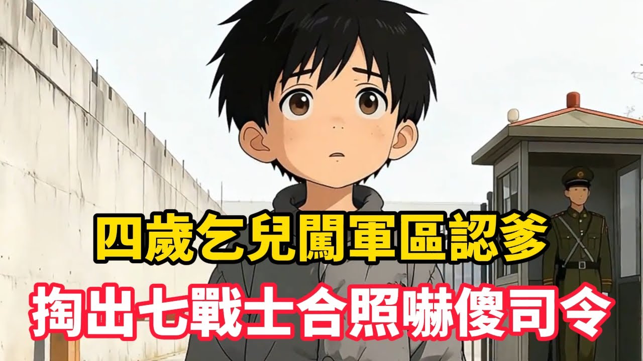 《四歲乞兒闖軍區認爹，掏出七戰士合照嚇傻司令》四歲的我渾身是傷爬進軍區，被當成奸細審訊。當凶悍軍官遞來大白兔奶糖，我卻顫抖包好：留給爸爸吃，他受傷會疼……#漫畫小說