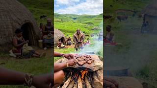 WOW! Perfect Zulu BRAAI &amp; Dance Celebration! 🤩🥩🔥 #tribalcooking #shorts