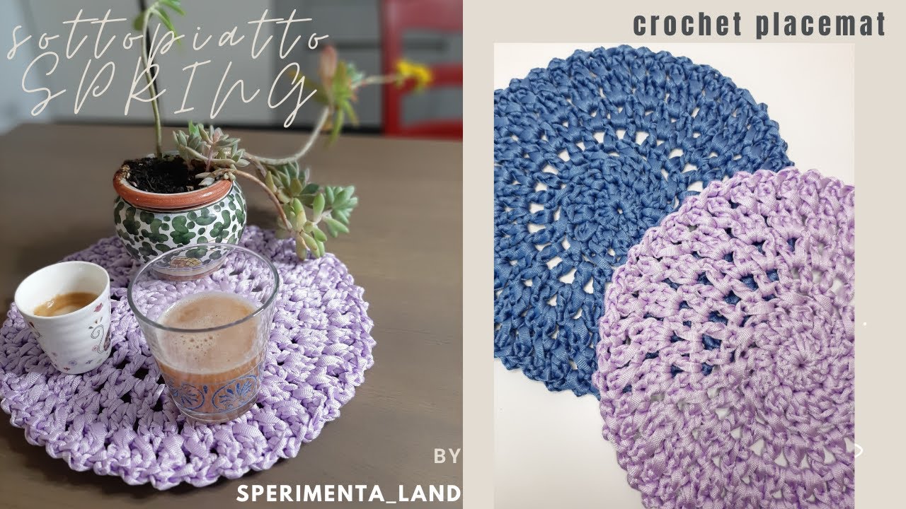Centrino moderno / sottopiatto uncinetto Spring - crochet placemat