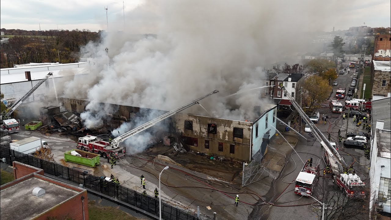 Firefighters Battle Large Commercial Building Fire in Baltimore ...