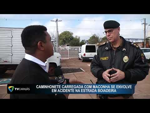 Caminhonete carregada com maconha se envolve em acidente na Estrada Boiadeira