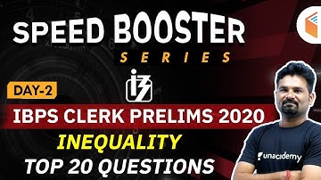 2:00 PM - IBPS Clerk Prelims 2020 | Reasoning by Radhey Rawat | Inequality Top 20 Questions