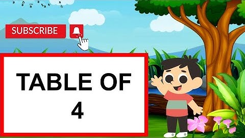 4-x1=4 Multiplication, Table of four 4 Tables song Multiplication Time of tables