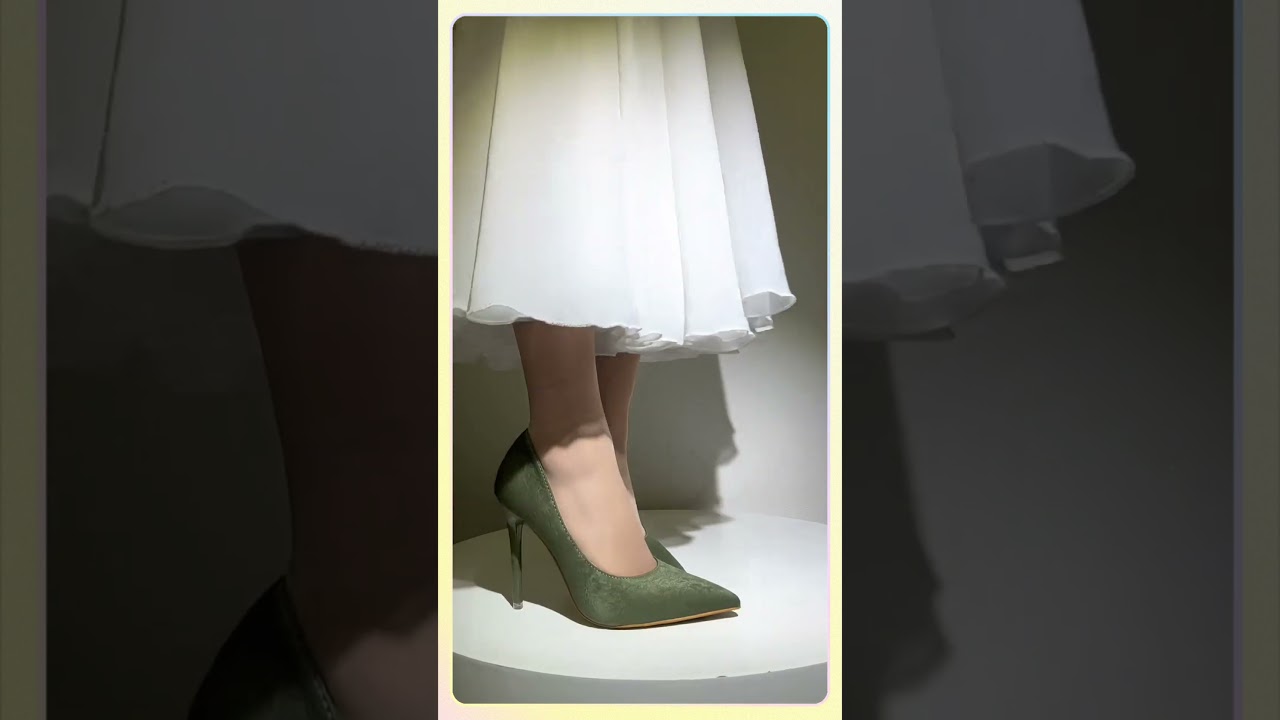 Green high heels 