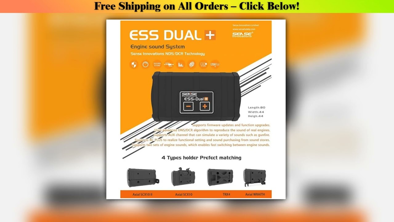 RC Car Sense ESS-ONE ESS-DUAL 2 Speakers Engine Sound Simulator For Axial SCX10 II WRAITH ARRMA
