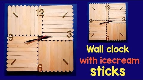 Wall clock with ice cream sticks