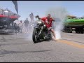 Harley Davidson Bagger Doing Burnout at Boat Show