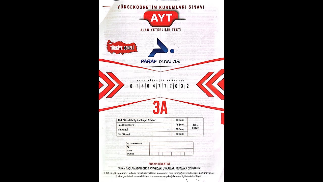 PARAF YAYINLARI AYT DENEME SINAVI SORU ÇÖZÜMLERİ 19.04.2025