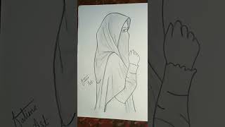 Sketch Of Muslim Hijabi Girl ?? muslim sketch fatimaart shorts