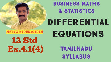 12th Std BM Ex.4.1(4) Find DIFFERENTIAL Equation of the family of straight line passing through orig