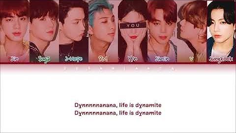 Karaoke Ver BTS Dynamite 8 Members Ver Color Coded Lyrics HanRomEng You as member