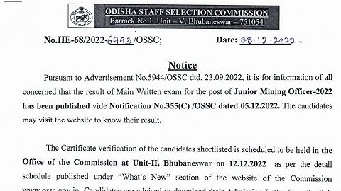 OSSC Junior Mining Officer BIO DATA CUM ATTESTATION FORM 2022 For Certificate Verification Out.