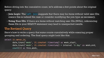 Mastering Cumulative Counts Over Weeks in SQL