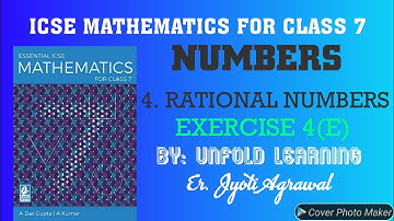ICSE|Mathematics|Class 7|Solutions|A Das Gupta|Numbers|4. Rational Numbers|Exercise 4(E)