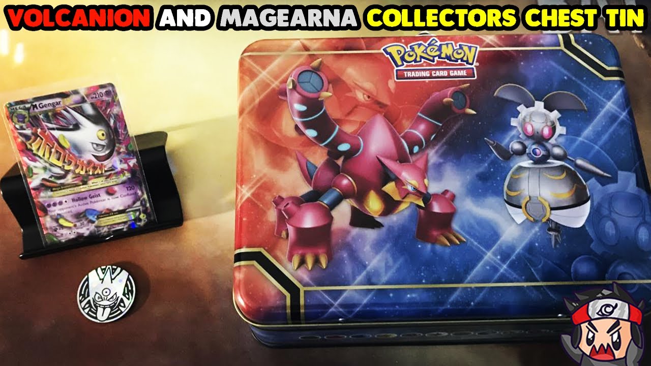  Pokemon 2016 Collectors Chest Treasure Tin: Volcanion, Magearna  and Shiny Mega Gengar-EX : Toys & Games