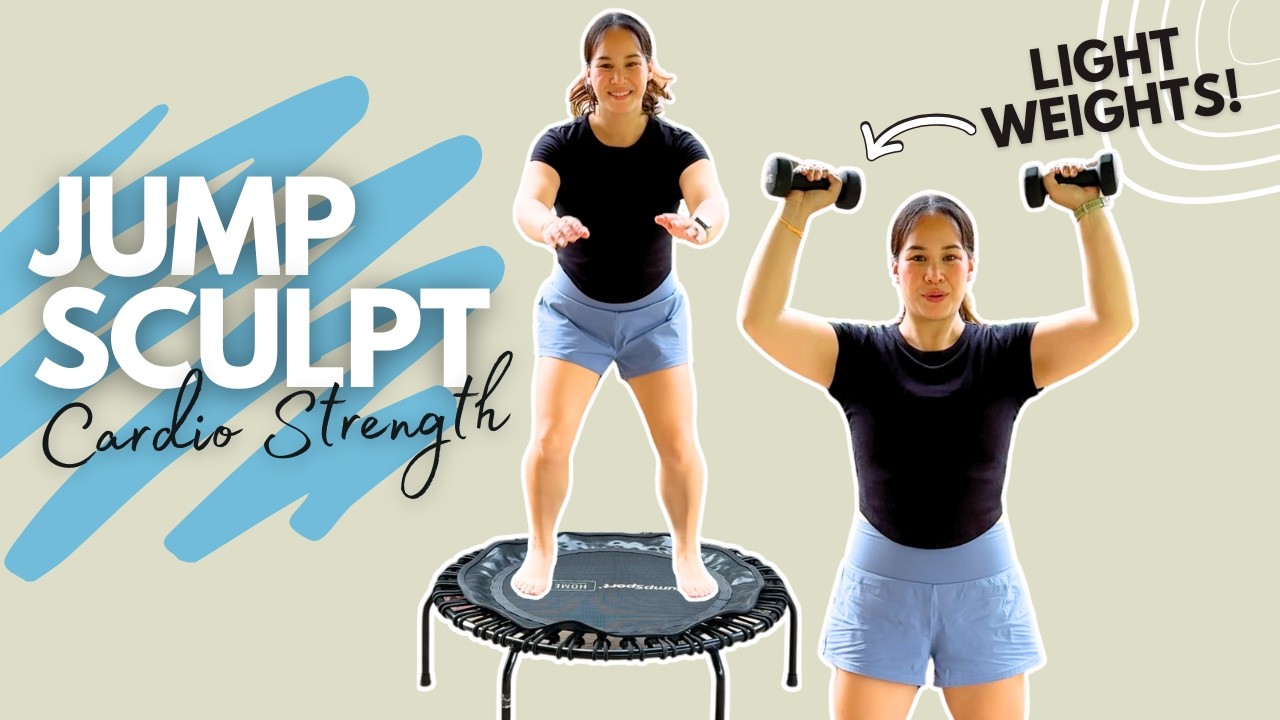 20-минутный HIIT-тренажер с лёгкими весами | Мини-батут для силовых тренировок дома 💪