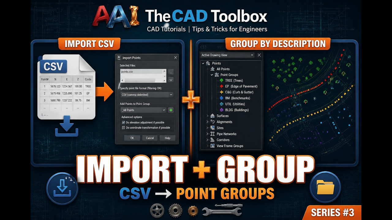 Import CSV Survey Points & Create Point Groups by Description in Civil ...