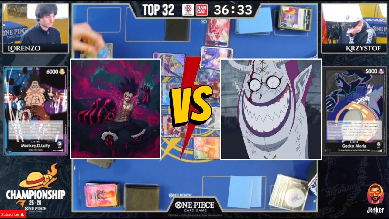 🔴One Piece Card Game - Milan  Regional /DAY2/  TOP 32  /GAME 1/ UP LUFFY vs  GECKO MORIA