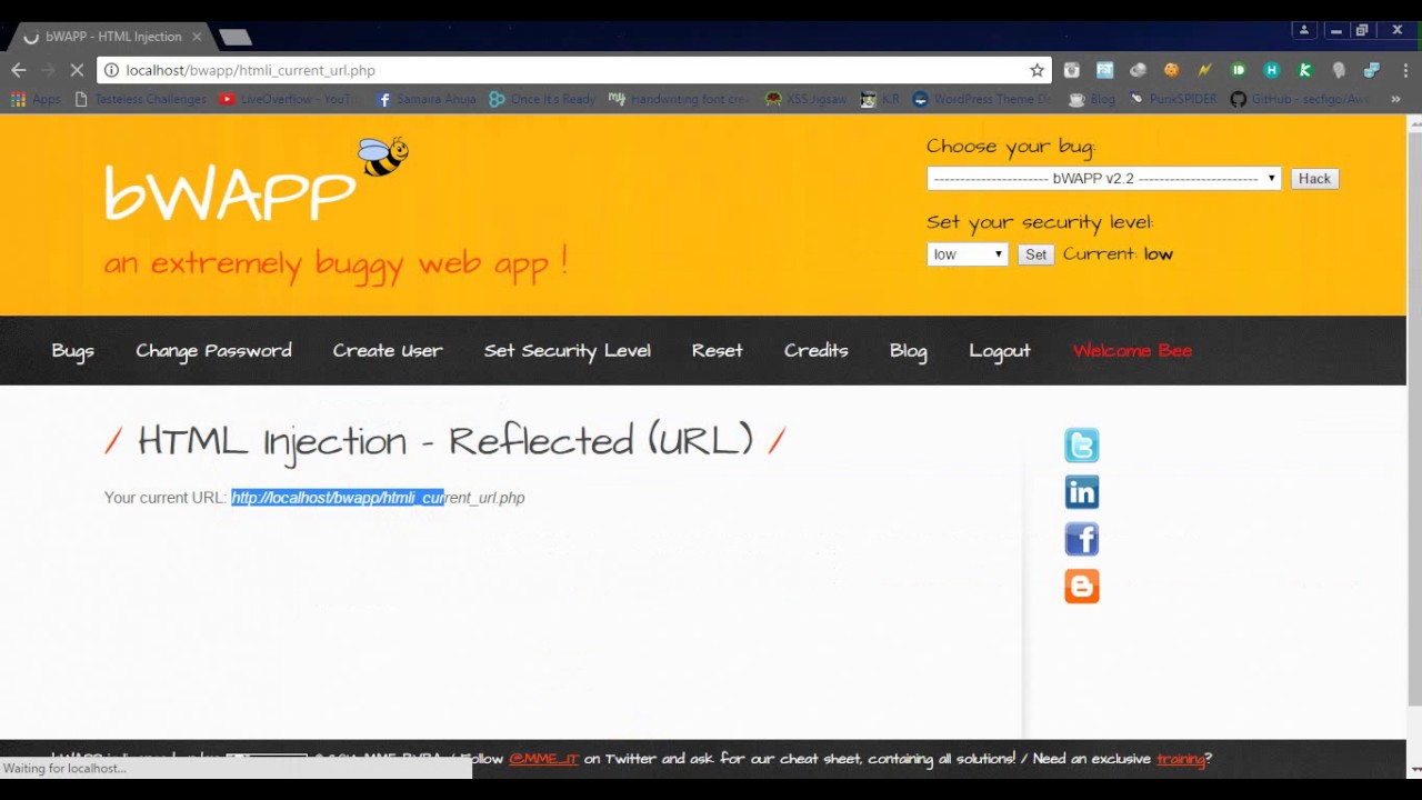 Html Injection. Текущий url