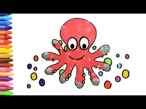 Cómo Dibujar y Colorear lindo Pulpo 🐙 | Dibujos Para Niños con MiMi 😺 | Aprender Colores 🎨