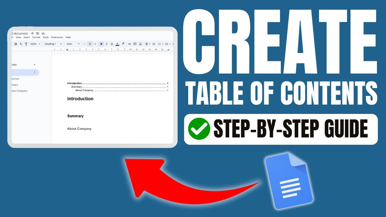 How to Create a Table of Contents in Google Docs - YouTube