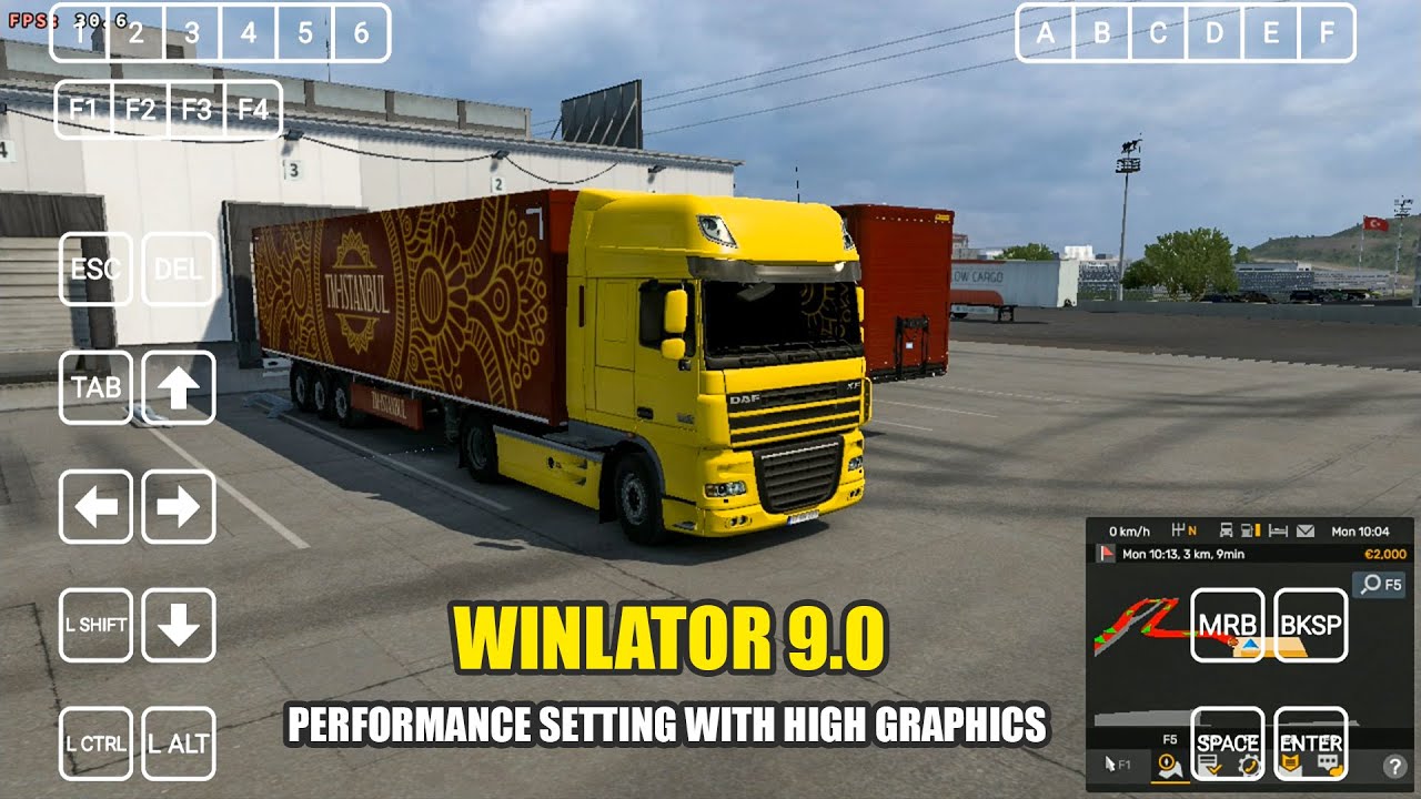 ETS 2 High Graphics, Performance Settings | Winlator 9.0 (Windows Emulator for Android)