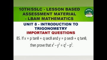 #85#10thmaths#SSLC LBAM Maths 2026#unit8#prove#Introduction totrigonometry#10thexam #sslcmaths2026