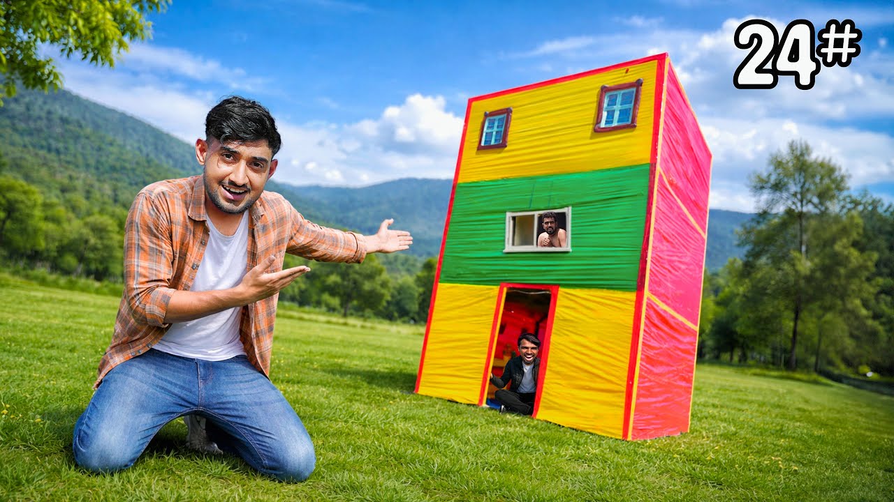 24 Hours Survival Challenge in a Tape House - YouTube
