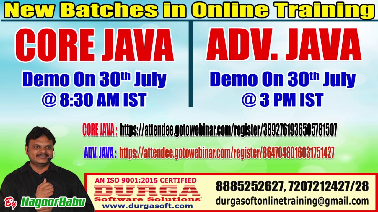 java sdk New Batches in Online Training @ DURGASOFT