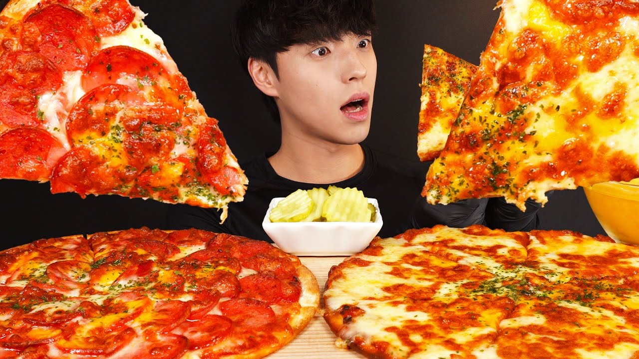간단하게 피자 두 판 먹방! 치즈피자 페퍼로니 피자 먹방 CHEESE PIZZA & PEPPERONI PIZZA MUKBANG ASMR EATING SOUNDS