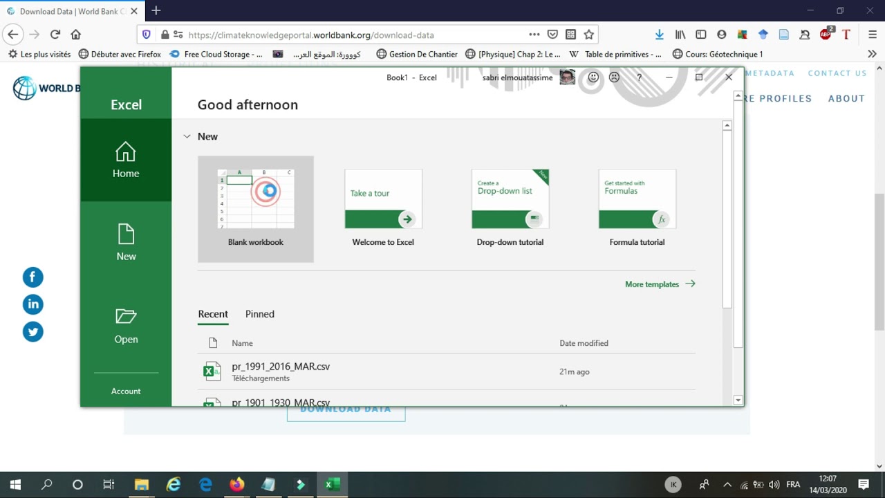 Download rainfall and temperature data - YouTube