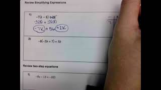 Solving Multi-Step Equations Notes Part 1