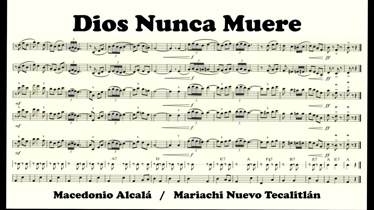 Dios Nunca Muere - Partitura - Versión: Nuevo Tecalitlán - YouTube