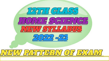 12th class home science new syllabus 2022 - 23 @study one