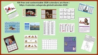 2020 calendars