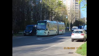 Минск, поездка в троллейбусе БКМ-43300Д, парк.№ 3662, марш.52 (01.05.2023)