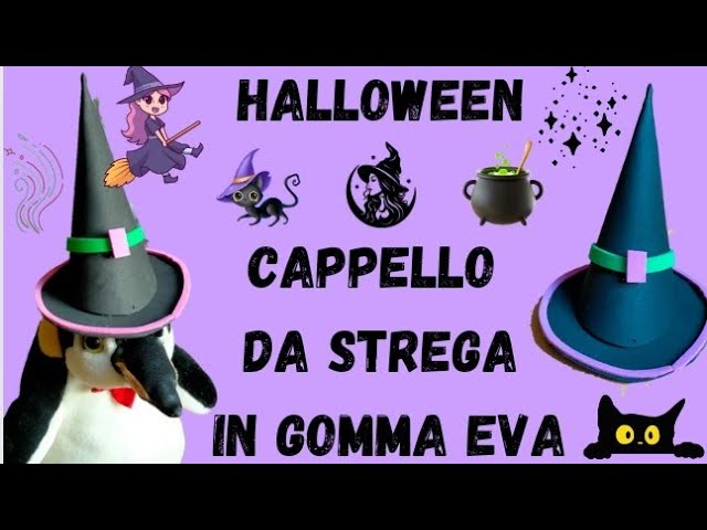 Cappellino Cappelli Halloween Fai Da Te Witch Hat Cappello Da