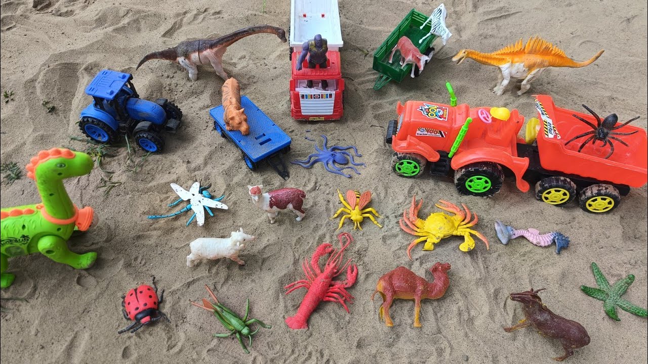 toys for kids | aakib toys | tractor trolley| gadi wala cartoon | dinosaur 🦕