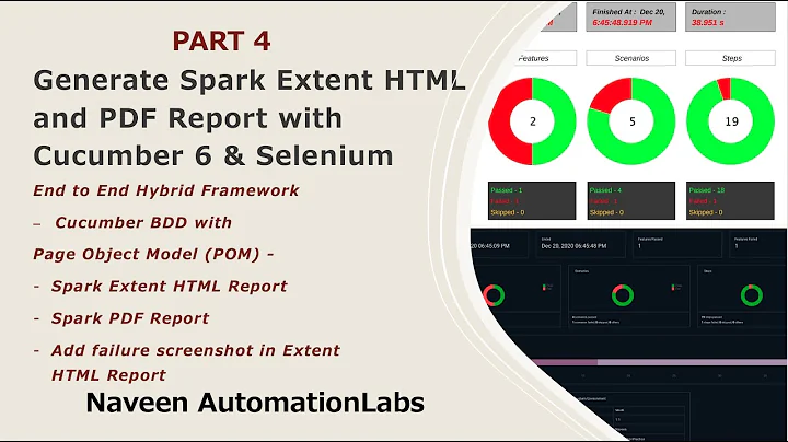PART 4 - Generate Spark Extent HTML and PDF Report with Cucumber 6.x & Selenium - Framework