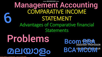 Comparative Income statement part 1/2 Problems/Advantages of Comparative statement/part 6