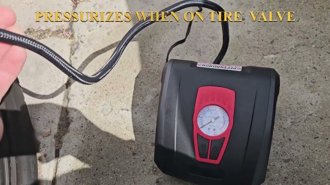 cigarette lighter air compressor harbor freight 12V Portable Tire Inflator with LED Light
